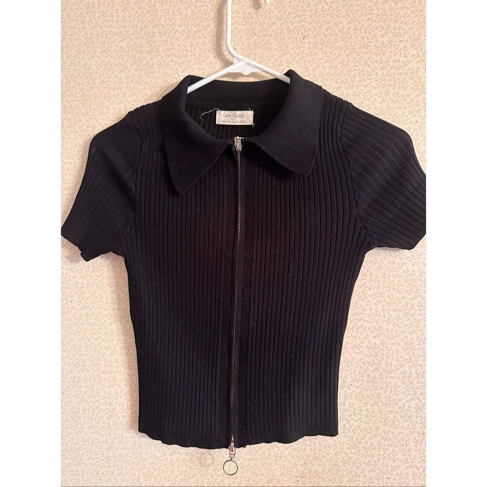 Love Always double zipper knit top